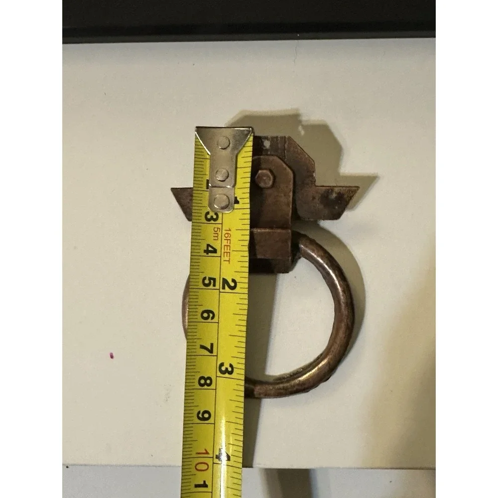 Antique Art Deco Ring Drawer Pulls Set of‎ 2 Copper Brass Tone Cabinet Hardware